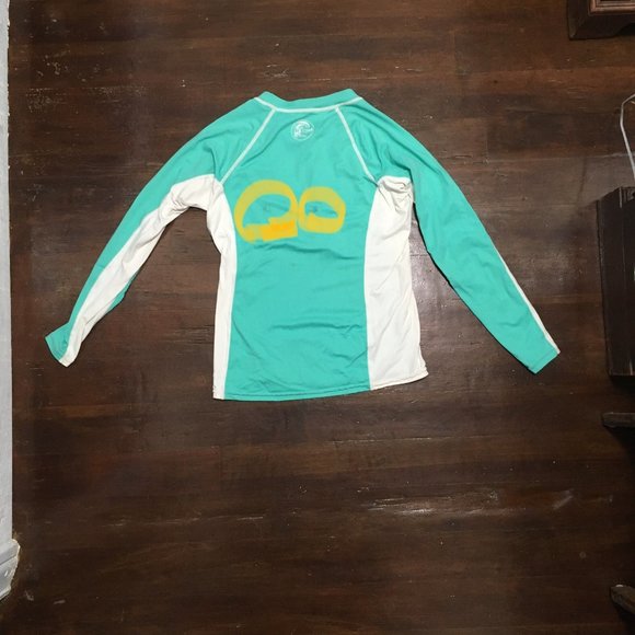 Used Longsleeve Roxy Teal Rashguard size Medium - Picture 5 of 6